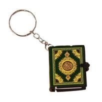 Unisex Mini Quran Arabic Pendant Keychain Bag Car Hanging Key Ring Birthday Gift žalia
