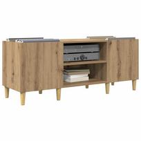 Vinilinių plokštelių spintelė ąžuolo raižinys 121 x 38 x 48 cm