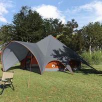 Teepee Tent for 7 Persons Gray and Orange 600 x 600 x 347 cm