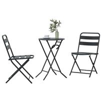 vidaXL Garden Bistro Set 3 pcs Anthracite Steel
