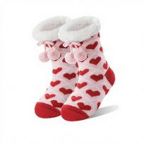 Womens Over Knee Anti-Slip Fuzzy Grips Socks Warm Fluffy Winter Thick Thermal Cozy Plush 100% Polyester Seamless Knitted One Size rožinė