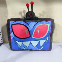 Hazbin Hotel Vox TV Shaped Plush Pillow with Antenna Soft Fluffy Demon Character Embroidery Cushion Sofa Throw Pillow Gift for Hazbin Hotel Anime Fans 40cm mėlyna