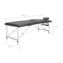 vidaXL Massage Table 2 Zone Aluminum Frame Anthracite 186 x 68 cm