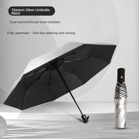 Automatinis titano sidabro skėtis nuo saulės UV apsauga Dvigubo naudojimo lietaus ir saulės skėtis (blue,metal-fiber composite&8K) mėlyna