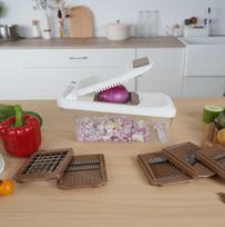 Multi-Function Mandoline Tomato Slicer Dicer Manual Vegetable Cutter Slicer Chopper for Kitchen balto aukso spalvos