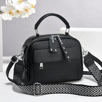 Textured handbag Casual multi-commuter messenger bag Simple and versatile multi-layer shoulder bag Handbag 24*10*19 juoda