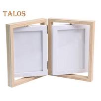 Dvigubas paveikslų rėmelis Vertikaliai besisukantis dvigubas nuotraukų rėmelis su plexiglass Rustic Stalo dekoras Paveikslų rėmelis namams ir biurui S white