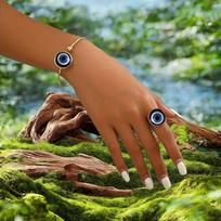 Two-piece Devil's Eye Bracelet Ring Set imbieras