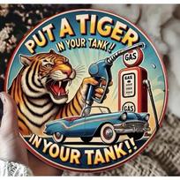 Vintage Gas Oil Metal Tin Sign Retro Esso Tiger Rustic Pub Garage Wall Decor įvairiaspalvis