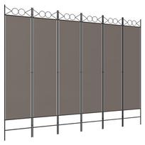 6 Piece Folding Screen Anthracite Grey 240 x 220 cm Fabric