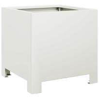 vidaXL White Plant Pot 30x30x30 cm Steel