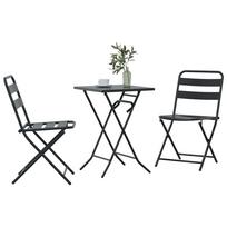 vidaXL Garden Bistro Set 3 pcs Anthracite Steel