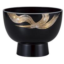 Maeju Lacquerware Fuga Goka Black Soup Large J-Zone Bowl, 3T-431 [Japanese Bowl, Bowl] juoda