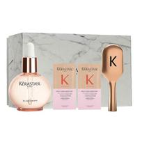 Kerastase toiletry set Glazed Rose gold three-piece set: glazed rose essential oil 45ml + Fuyuan core silk shampoo 10ml*2 + rose gold air bag comb auksas