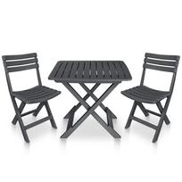 vidaXL 3 Piece Foldable Bistro Set Anthracite Grey