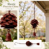 Metal Pinecone Wind Chime Outdoor Hanging Decoration with Bell for Garden Porch Patio Yard Use Durable Weather Resistant Design one size