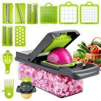 Vegetable Chopper Multi-function Food Processor Vegetable Slicer Crusher Vegetable Diced Salad Potato and Carrot Diced Machine žalia