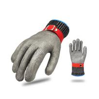9 lygio pjaustymui atsparios 316L nerūdijančio plieno pirštinės Mėsos apdorojimo pirštinės Metalinio tinklelio laidiniai žudymo pirštinės (Gray,L) pilka spalva
