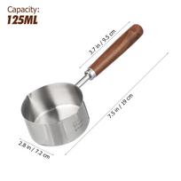 Sauce Pan Oil Boil Container Stainless Steel Wood Handle Compact Small Saucepan Kitchen Cooking Pot Reusable Pour Spout
