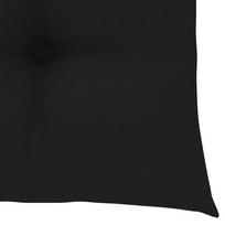 vidaXL Garden Chairs with Black Cushions 8 pcs Solid Teak Wood