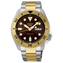 Seiko 5 Sports Automatic - Brown dial (Two tone bracelet)