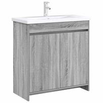 Bathroom Vanity Unit Gray Sonoma 78.5 x 37.5 x 81 cm Particleboard
