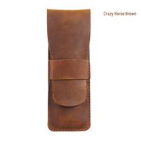 Genuine Leather Vintage Pen Case - Handmade Cowhide Pencil Box for Men and Women