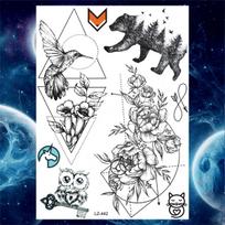 Pakabukas Gėlė Laikinos Tatuiruotės Moterims Suaugusiems Netikri Papuošalai Tatuiruotės Lipdukas Bijūnas Juoda Chna Mėnulis Didelė Šlaunies Tatuiruotė Atspari Vandeniui
