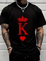 King Of Hearts Funny Halloween King & Matching Couple T-Shirt Street Hip-Hop Style Unisex's T-Shirt XL