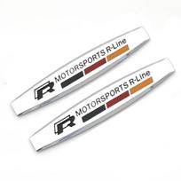 2Pcs 3D Metal Car Fender Emblem Badge Decal Truck Logo Stickers for Polo Sagitar Golf Touareg CC Passat B5 B6 B7 T4 T5 Golf 4 5 6 Tiguan Jetta Black R