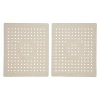 Kitchen Sink Mat 2PCS Food Grade Rubber Material NonSlip Easy to Clean Sink Protector Mat for Kitchen beige