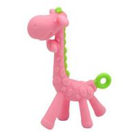Kūdikio žirafos kramtukas, silikoninis kramtukas dantenoms raminti, apsauga nuo užspringimo, maistinio silikono, be BPA, dantų dygimo palengvinimo žaislas kūdikiams C pink