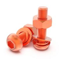 M3 M4 M5 M6 M8 M10 x Length 5-40mm Copper Hex Allen Scoket Button Head Screw Bolt Spring Washer Nut Set Electric Conduction M4x12(2pcs)