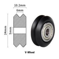 Plastic Big Small Wheel With Bearing Idler V-Slot Aluminum Profile Pulley For 3D Printer