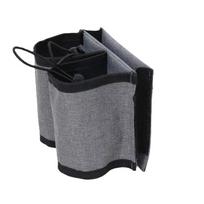 Luggage Handle Dual Cup Holder Water Bottle Storage Pouch Drawstring Portable Non-slip Carrier for Hiking Road Trip Travel pilka spalva