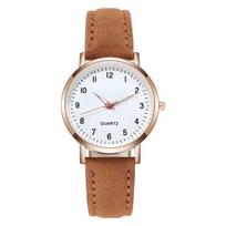 Fashionable Unisex Night Light Wristwatch Casual Quartz Watch With Matte Leather Strap Ladies' Quartz Watch ruda