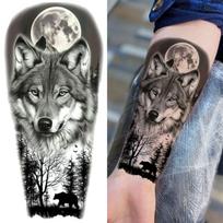 1 lapas Miško Vilkas Tigras Elnias Laikinos Tatuiruotės Vyrams Moterims Suaugusiems Rankos Kojos Tatuiruotės Ilgai Laikančios Vandeniui Atsparios Netikros Tatuiruotės Lipdukas China Mainland