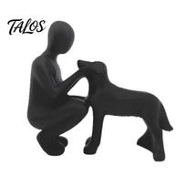 Dog Sculpture for Home Decor, 3D Printed Man And Dog Figurine, Pet Memorial Gift for Pet Loss, Dog Lovers juoda