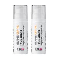 Cos-IQ 10% Vitamin C Serum Brightening Anti-Aging Face Care For Radiant Even Skin Tone With Vitamin E Ferulic Acid 30 ml (Pack of 2)