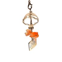 Bag Hanging Goldfish Wind Chime Pendant Car Decor Bead Phone Chain Creative Key Ring  Students White Bead