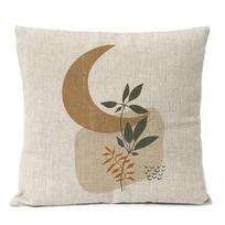 Namų dekoratyvinis geometrinis bohemiškas tropinis lininis pagalvės užvalkalas Boho augalinis mesti pagalvę meno pagalvėlės dekoracija sofos pagalvės užvalkalas Peach skin 18*18(CM)-1Pcs brown