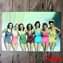 Posters Sexy Girls Tin Painting Personalized Pictures KTV Bedroom Hotel Decoration