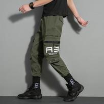 Vyriškos tvirtos kelių kišenių krovininės kelnės Laisvos sportinės kelnės Streetwear krovininės kelnės Harem Joggers kelnės Vyriškos kelnės S žalia