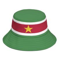 Suriname Fisherman Hats Custom Made Name Number Photo Logo Bucket Cap Nation Flag Sr Dutch Country College Headgear