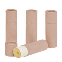 Tušti Kraft popieriaus besisukantys lūpų dažų tūbelės Biologiškai skaidžios kartoninės kosmetinės cilindrinės pakuotės Lūpų balzamo dezodoranto talpyklės one size beige