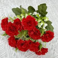 No Ip Fake Floral Carnation Decorations For Bridal Events And Photography Settings Red