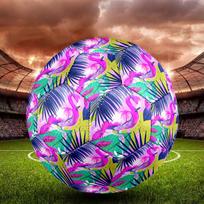 Flamingo Indoor Soccer Ball Size 5 Colorful All Ages Machine Stitched PVC Competition Ready Durable High-Bounce