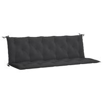 Garden Bench Cushion Black 180x(50+50)x7 cm Oxford Fabric