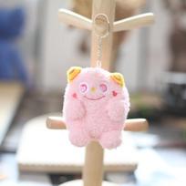 Adorable Big-eyed Monster Keychain Plush Ultra-soft Short Plush In Light Pink Blue Purple And White Pink