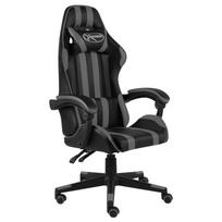 Gaming Chair in Black and Grey Synthetic Leather